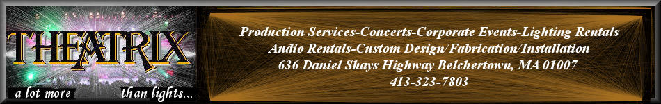 Theatrix Production Services-Concerts-Corporate Events-Lighting Rentals-Audio Rentals