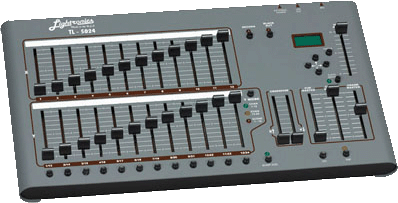 LIGHTRONICS TL-5024, 24 Channels, 192 Scenes, 12 Chases, 240 Scene Cue List, Built in Softpatch, 2 Line LED Display, Full Go Button, LMX-128 Protocol, Optional DMX-512 